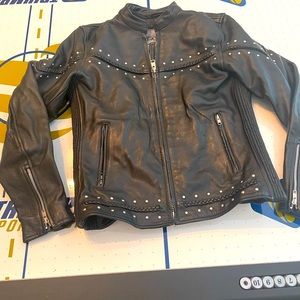 Women’s leather biker jacket